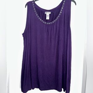 Plus size purple sleeveless top/ tank top